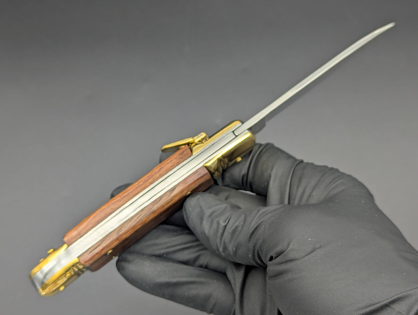 VITYAZ BRASS & WOOD LEVERLOCK SWITCHBLADE KNIFE