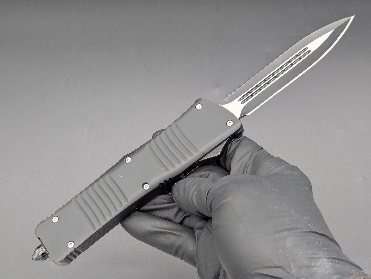 9.5" XL BLACK TACTICAL D/E OTF AUTOMATIC KNIFE