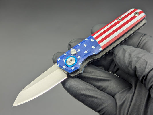 USA STARS AND STRIPES CALIFORNIA LEGAL SWITCHBLADE KNIFE