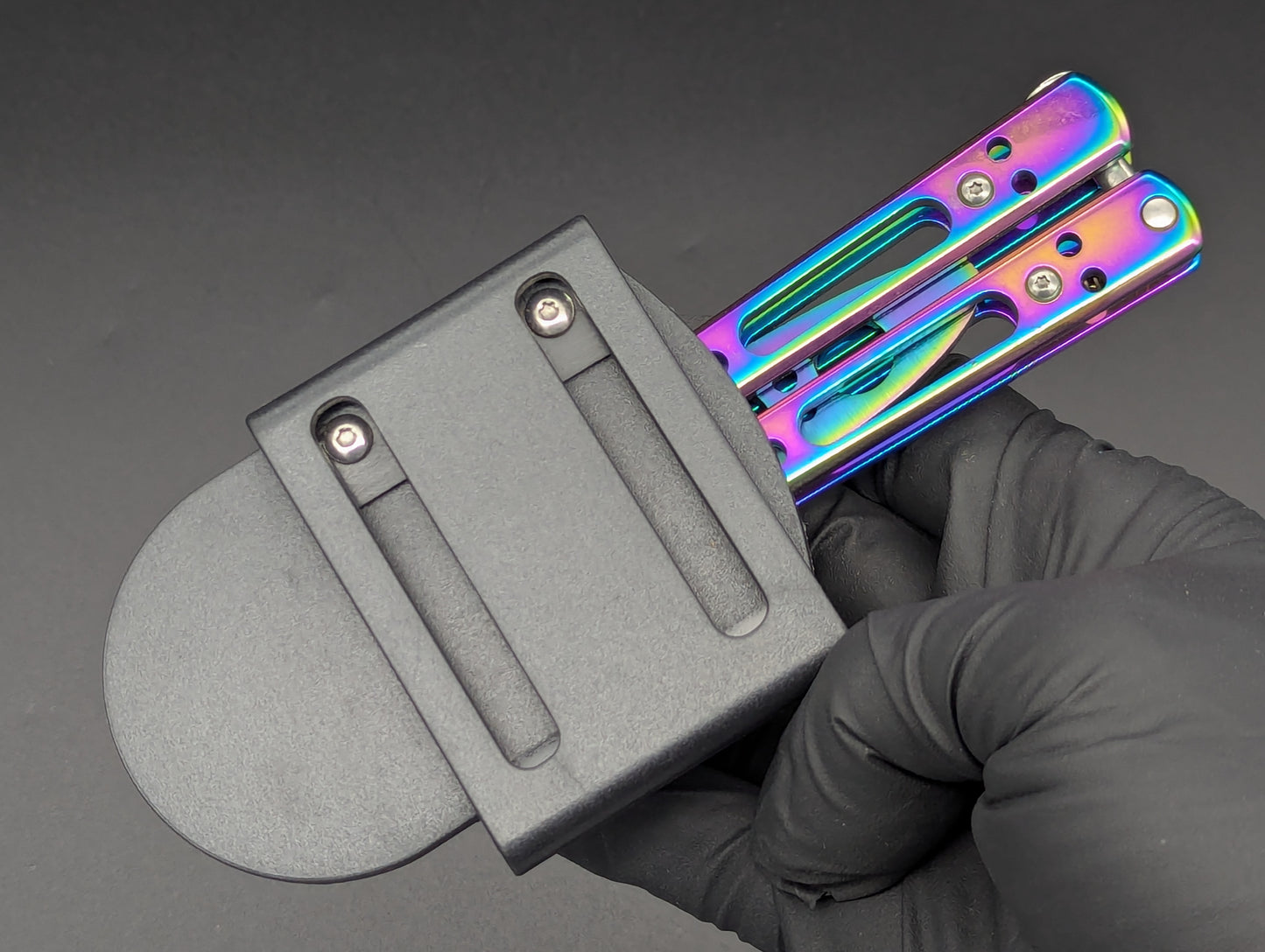 BALISONG BELT SHEATH CARRY CASE BLACK ABS