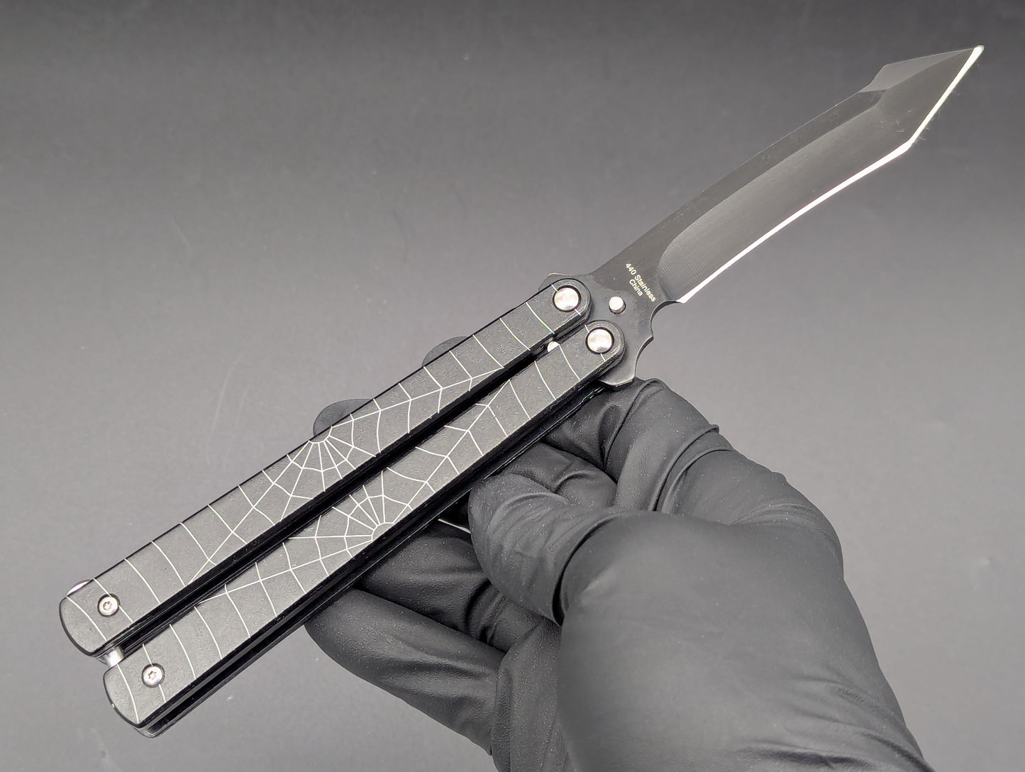 Spiderfly Old School Butterfly Knife Black