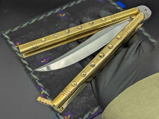 11" Clip Point Brass Batangas Philippines Handmade Balisong