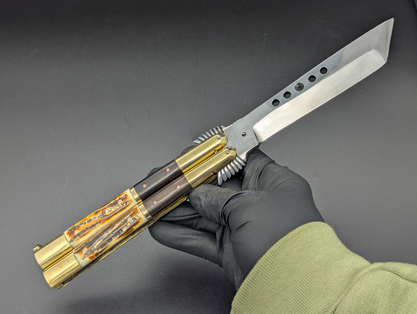 11.25" PHILIPPINES HANDMADE BALISONG EAGLE TANG TANTO