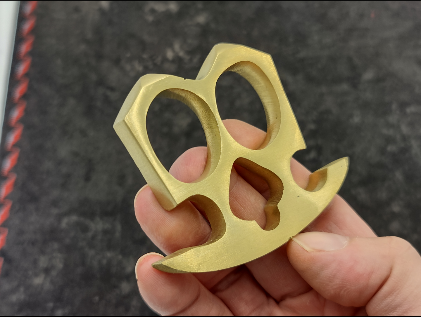 Solid Brass 2 Finger Knuckle Duster LIGHTNING OTF KNIVES
