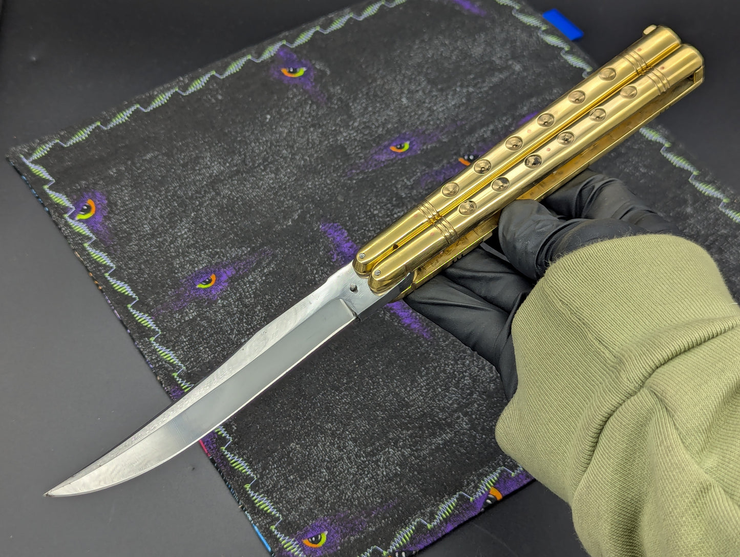 11" Clip Point Brass Batangas Philippines Handmade Balisong