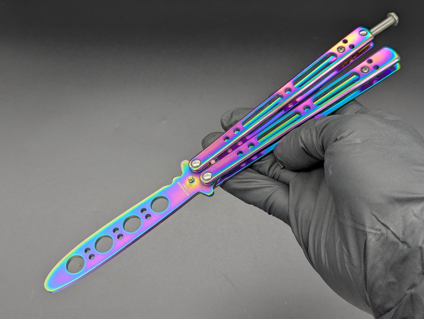 RAINBOW Ti SKELETONIZED BALISONG TRAINER