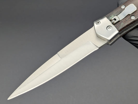9" SOLID WOOD DAGGER AUTOMATIC LEVERLOCK