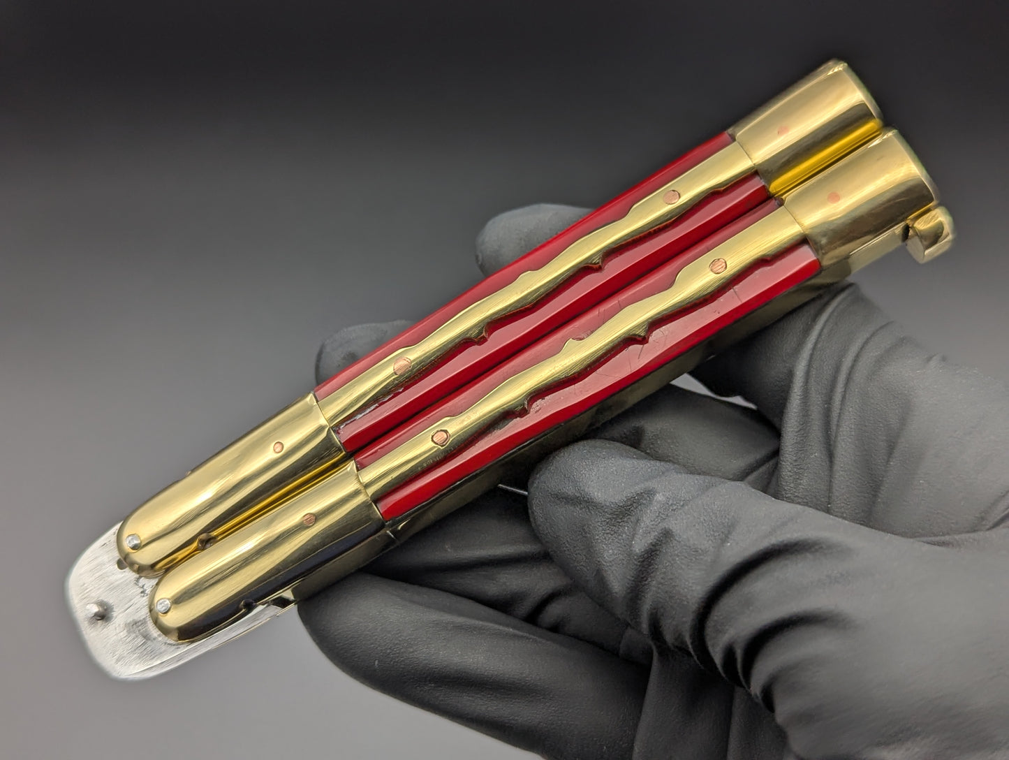 9" KRIS KALAPKUP RED FHM BALISONG KNIFE