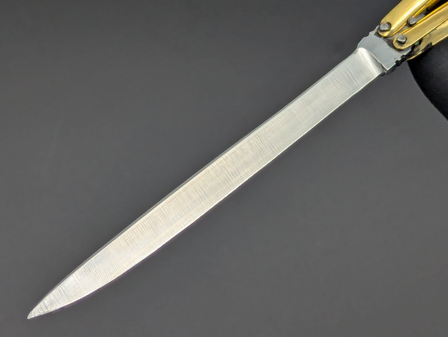 BRASS & STEEL FHM PEN STYLE BALISONG KNIFE STRAIGHT