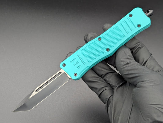 8.25" TEAL CQC D/A TACTICAL OTF AUTOMATIC KNIFE