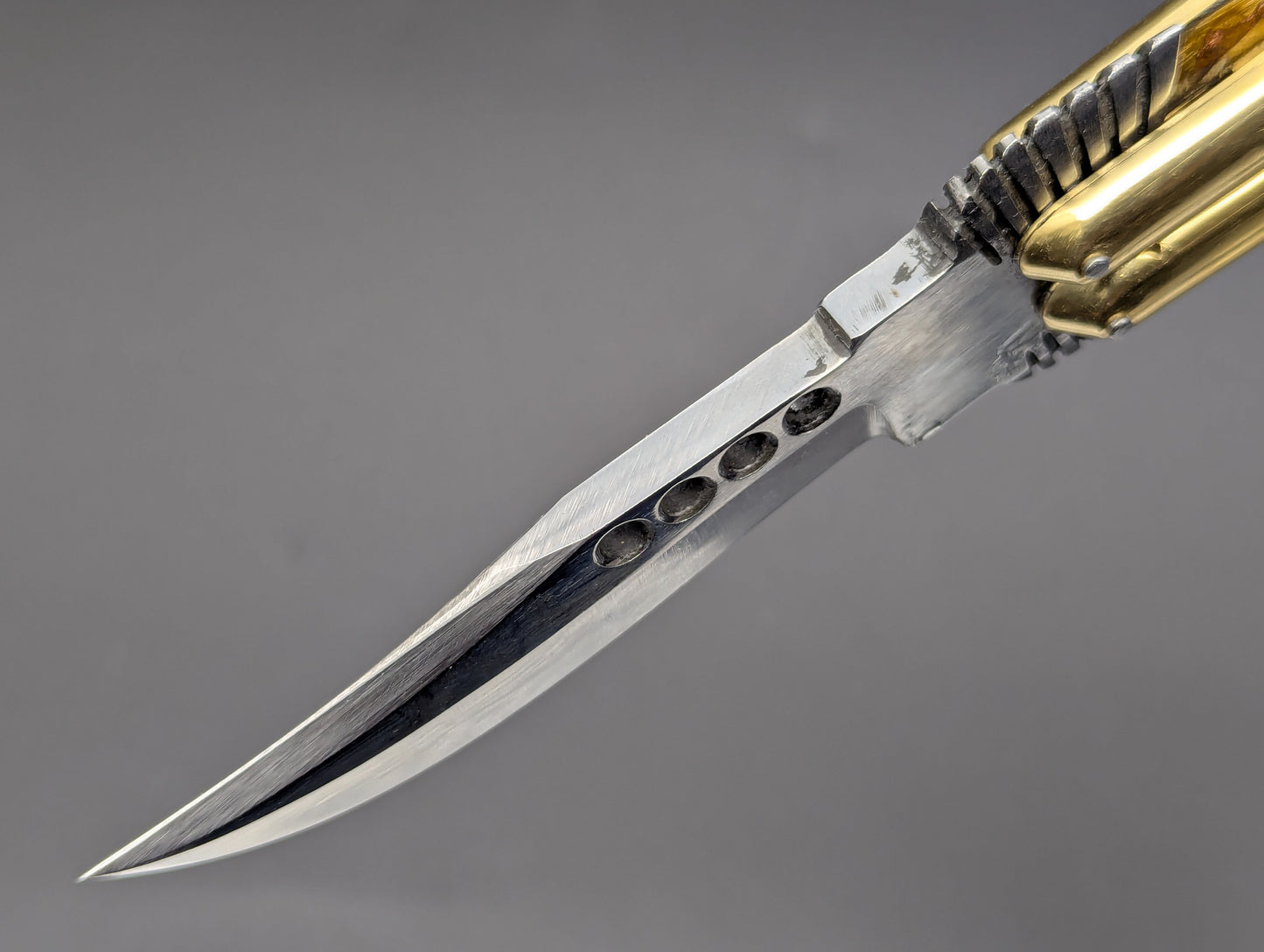 8.7" BURNT BONE RAMBO FHM BALISONG KNIFE EAGLE TANG