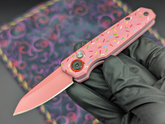 PINK SPRINKLE DONUT CALI LEGAL SWITCHBLADE KNIFE