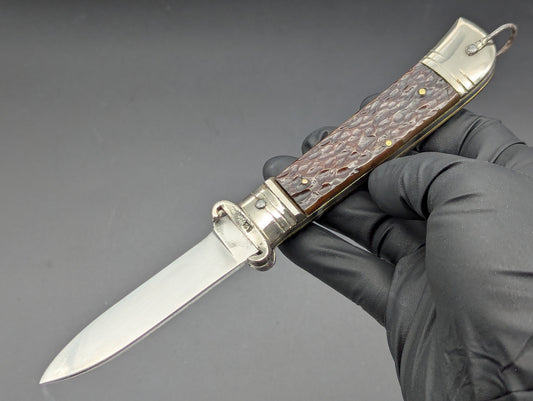 Italian VIRGINIA Shot Shell Puller Leverlock Switchblade Knife