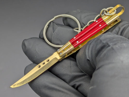 Mini FHM Philippines Handmade Balisong Keyring Red