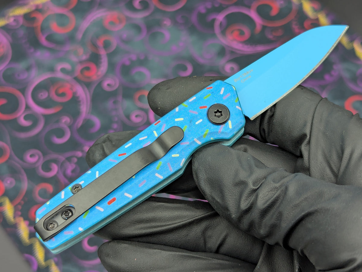 BLUE SPRINKLE DONUT CALI LEGAL SWITCHBLADE KNIFE