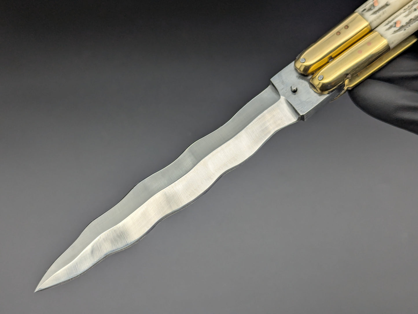 11" DEER HORN KRIS BLADE PHILIPPINES HANDMADE BALISONG KNIFE