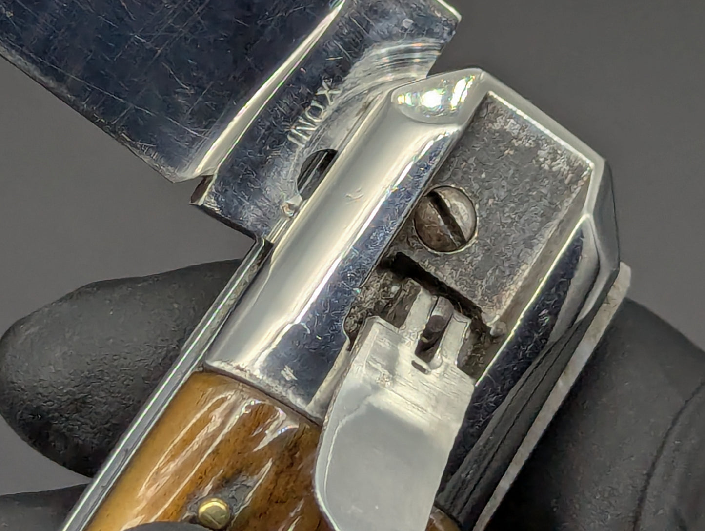 ANTIQUE FRENCH COFFIN SWITCHBLADE KNIFE BONE