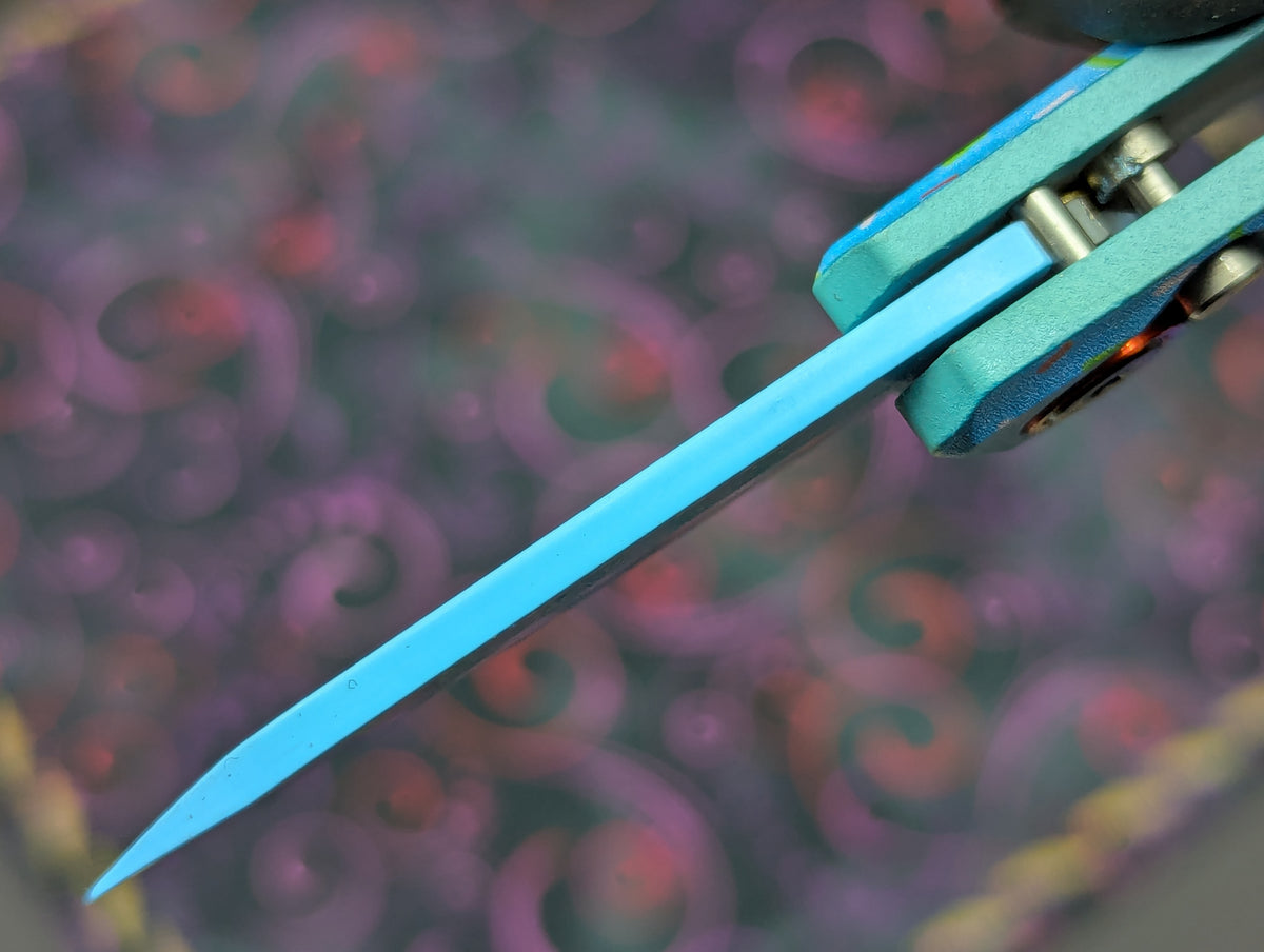 BLUE SPRINKLE DONUT CALI LEGAL SWITCHBLADE KNIFE
