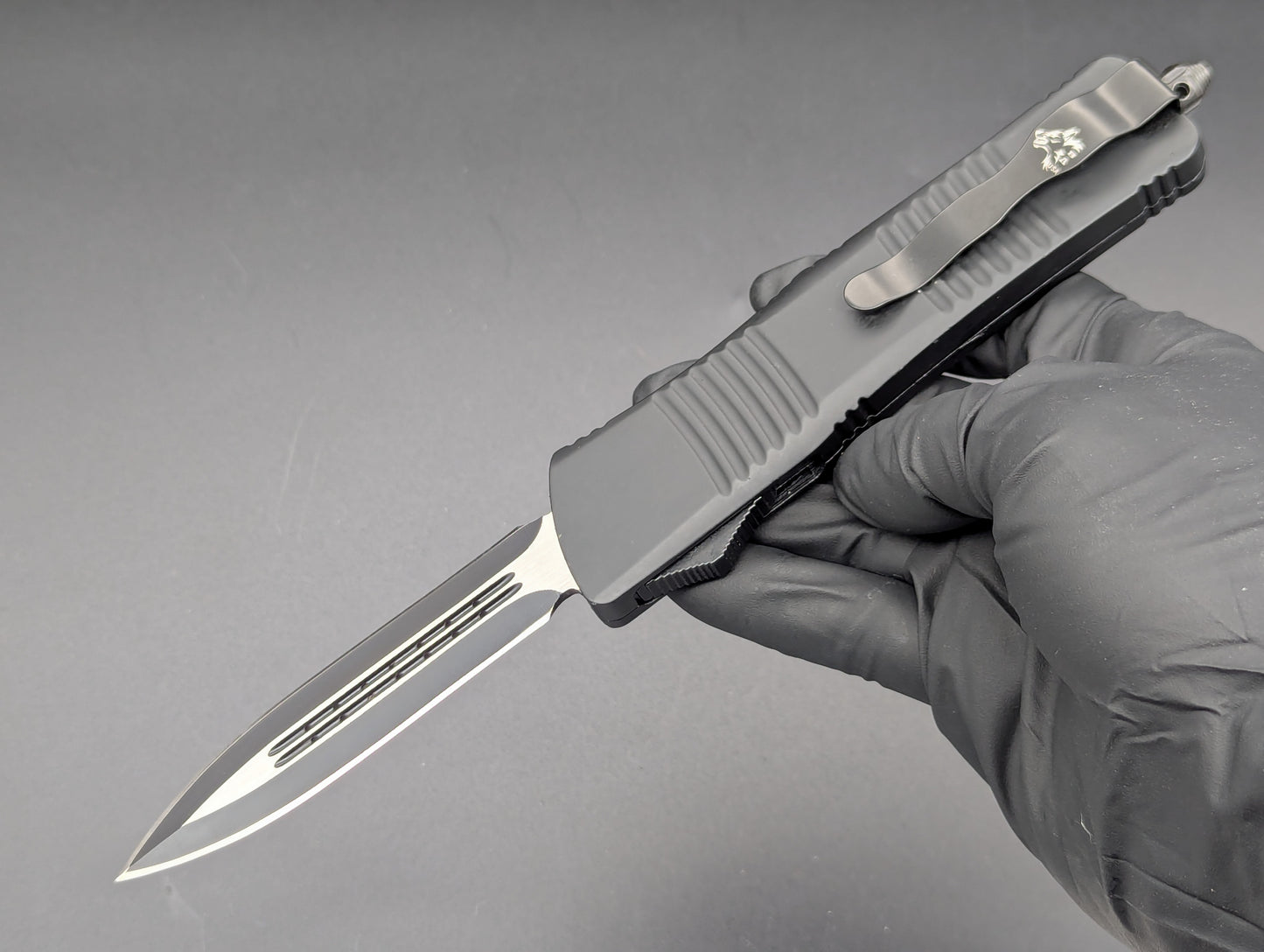 9.5" XL BLACK TACTICAL D/E OTF AUTOMATIC KNIFE