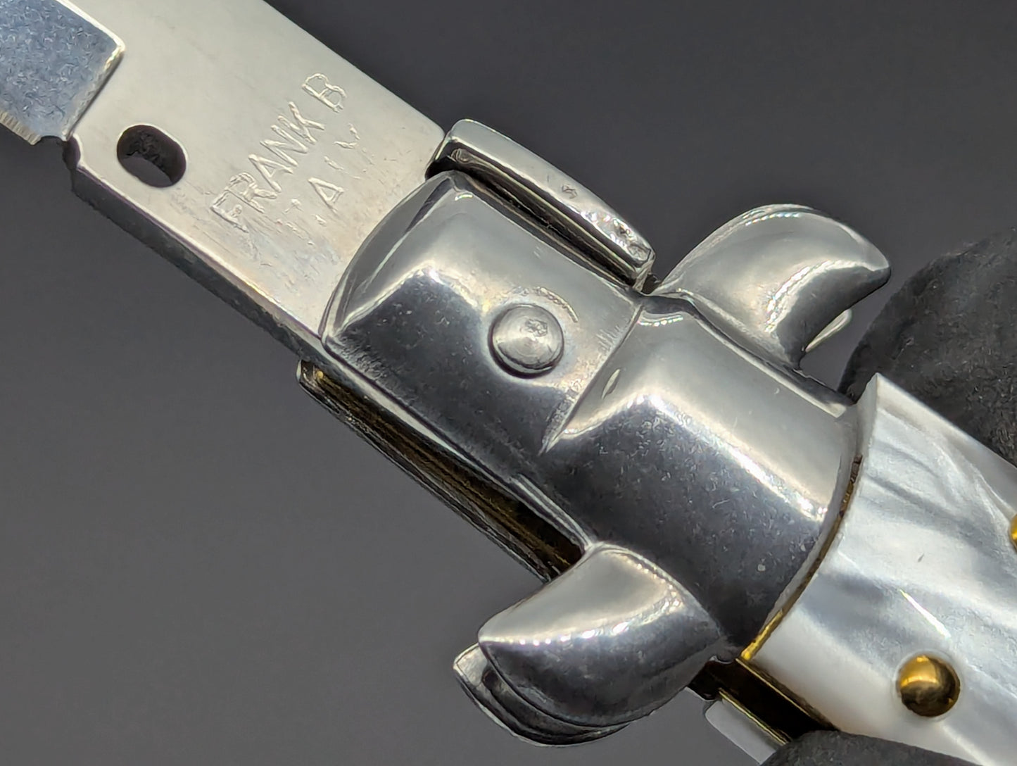 9" Frank Beltrame Faux Pearl Scale Italian Stiletto Bayonet