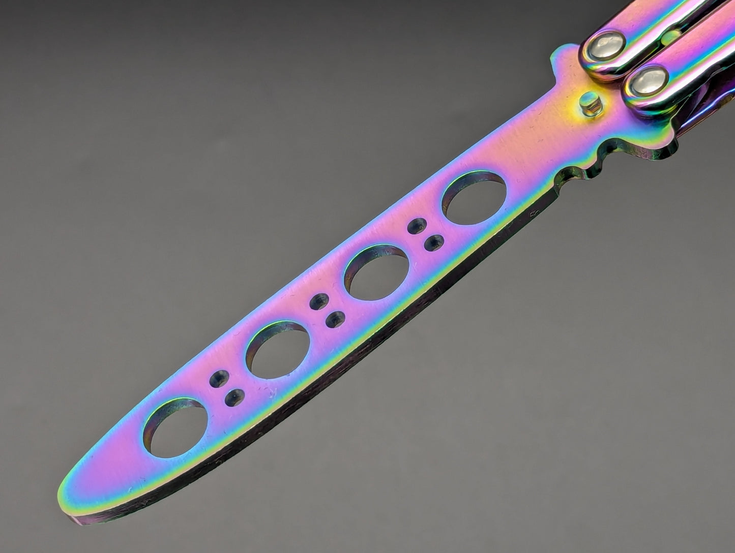 RAINBOW Ti SKELETONIZED BALISONG TRAINER