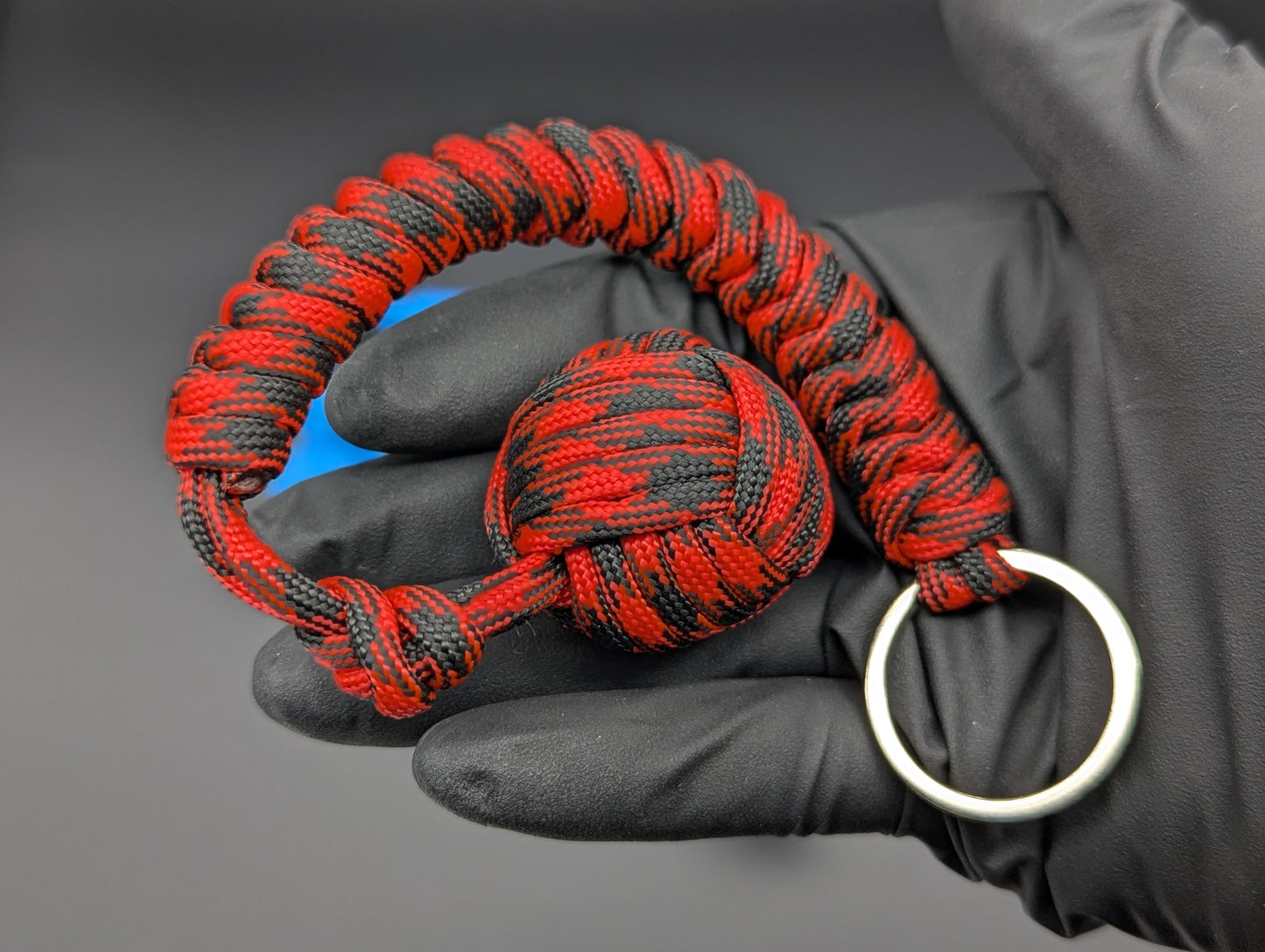 3 Oz Red & Black Monkey Fist Keyring