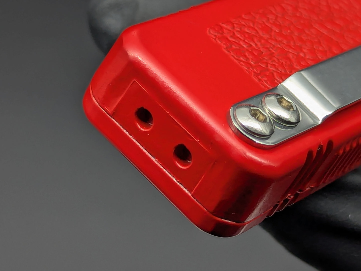 Lightning OTF Knife Red Stainless Drop Point