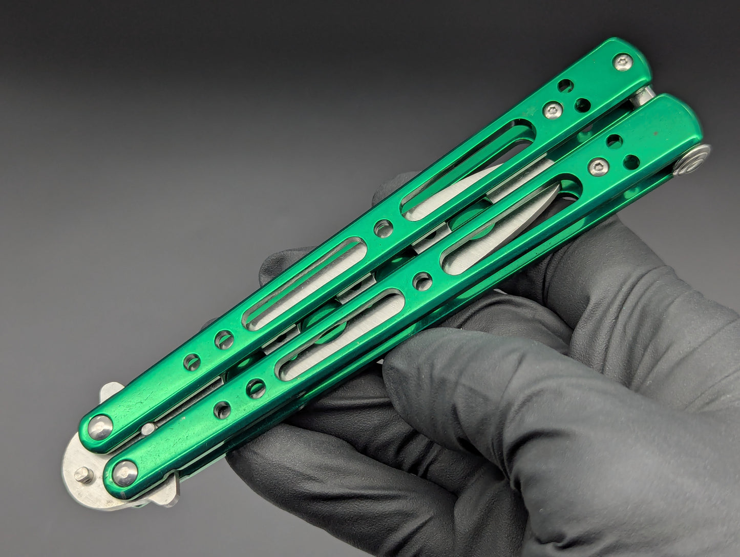 GREEN SKELETONIZED BALISONG TRAINER