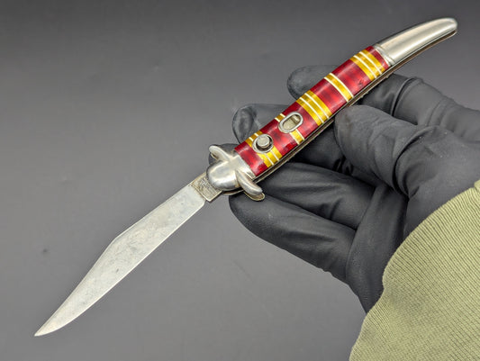 ANTIQUE IMPERIAL FIXED GUARD CANDY STRIPE SWITCHBLADE KNIFE