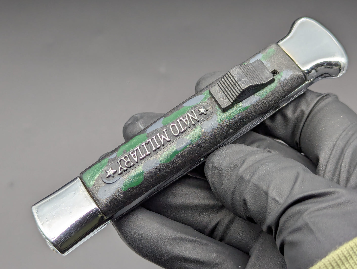 80's VINTAGE NATO MILITARY OTF KNIFE GREY CAMO