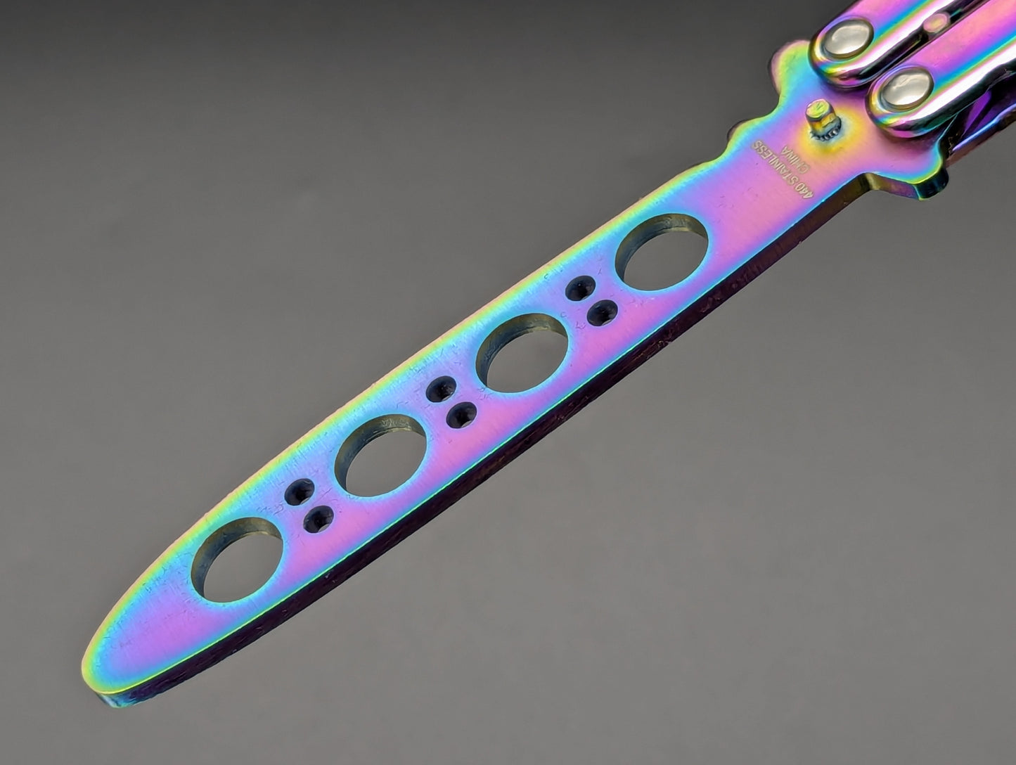 RAINBOW Ti SKELETONIZED BALISONG TRAINER