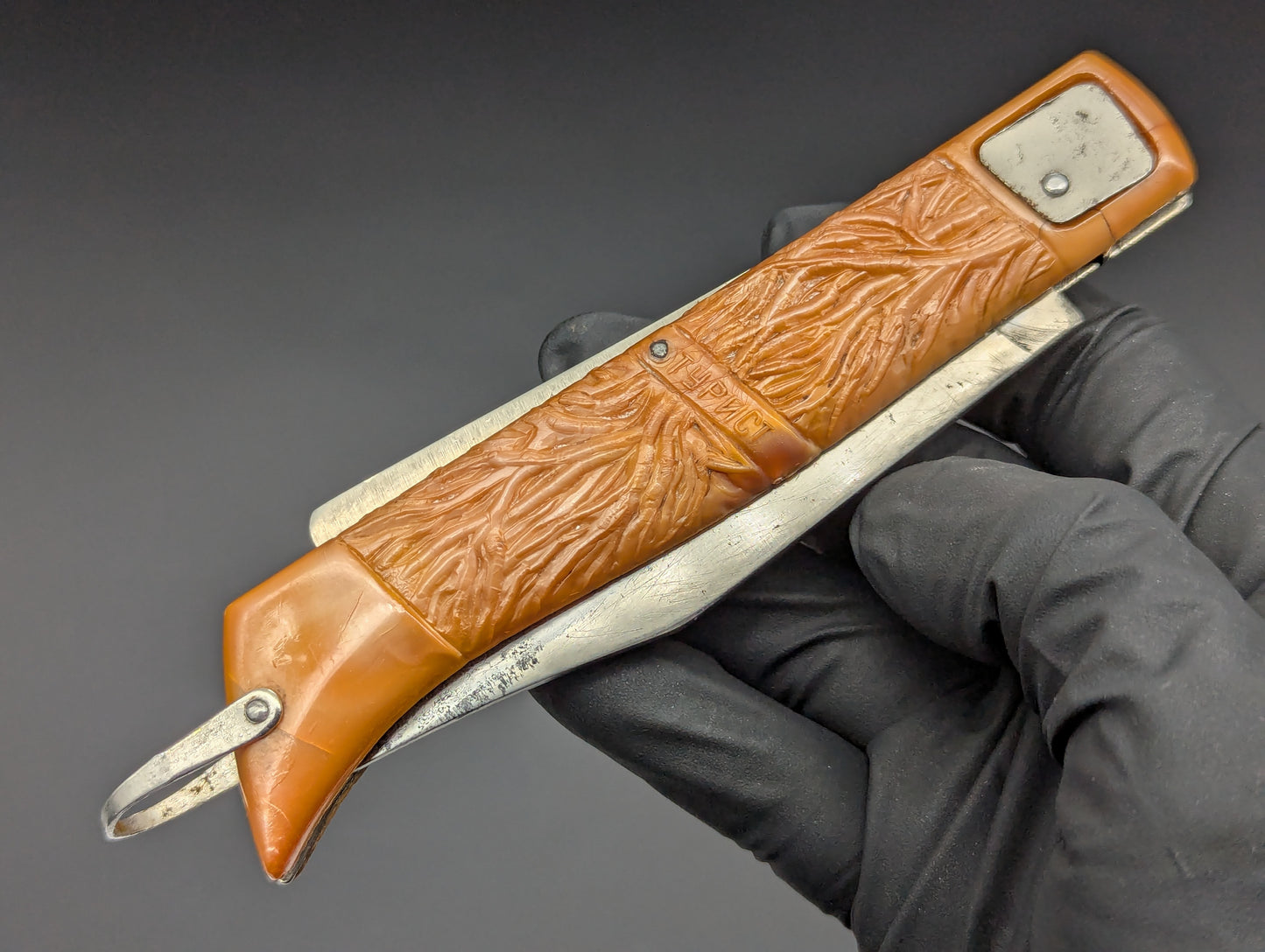 VINTAGE RUSSIAN VORZMA CITY AUTOMATIC HUNTING KNIFE