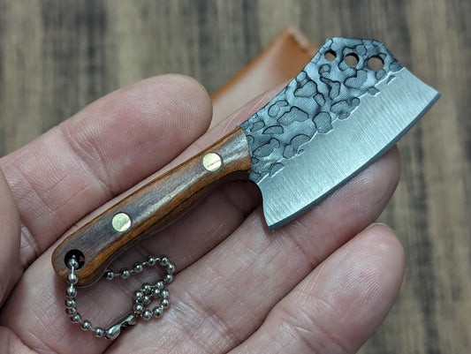 Mini High Carbon Steel Forged Cleaver Keychain Knife #1