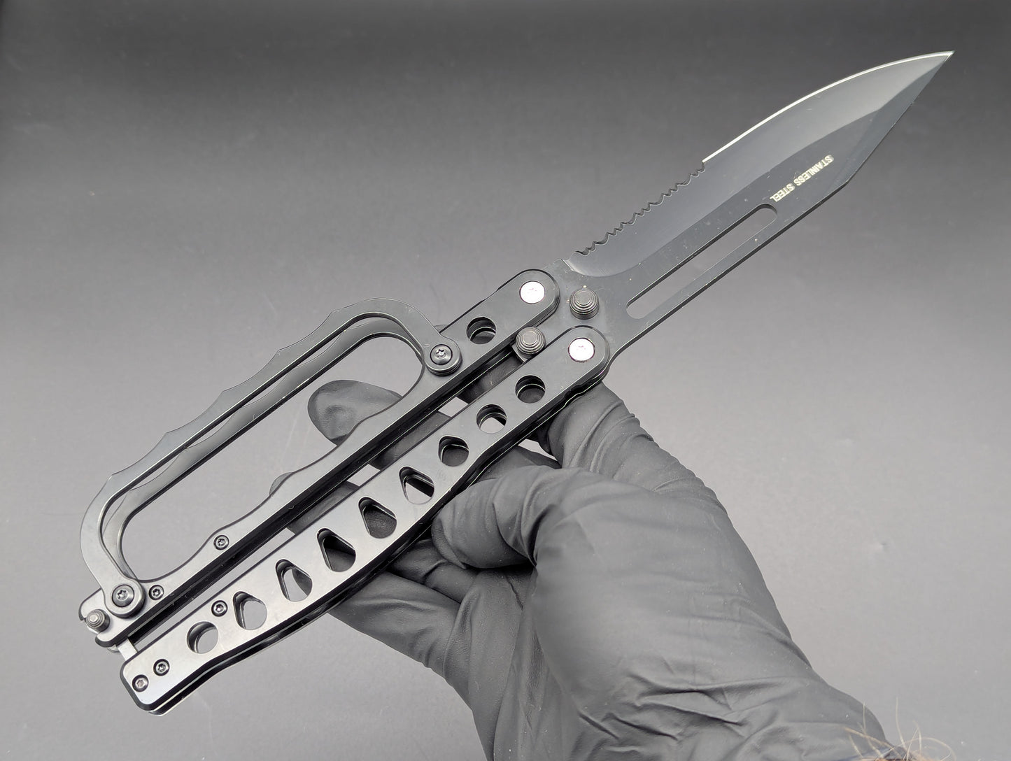 Super Knife Black Trench Balisong Zombie Killer