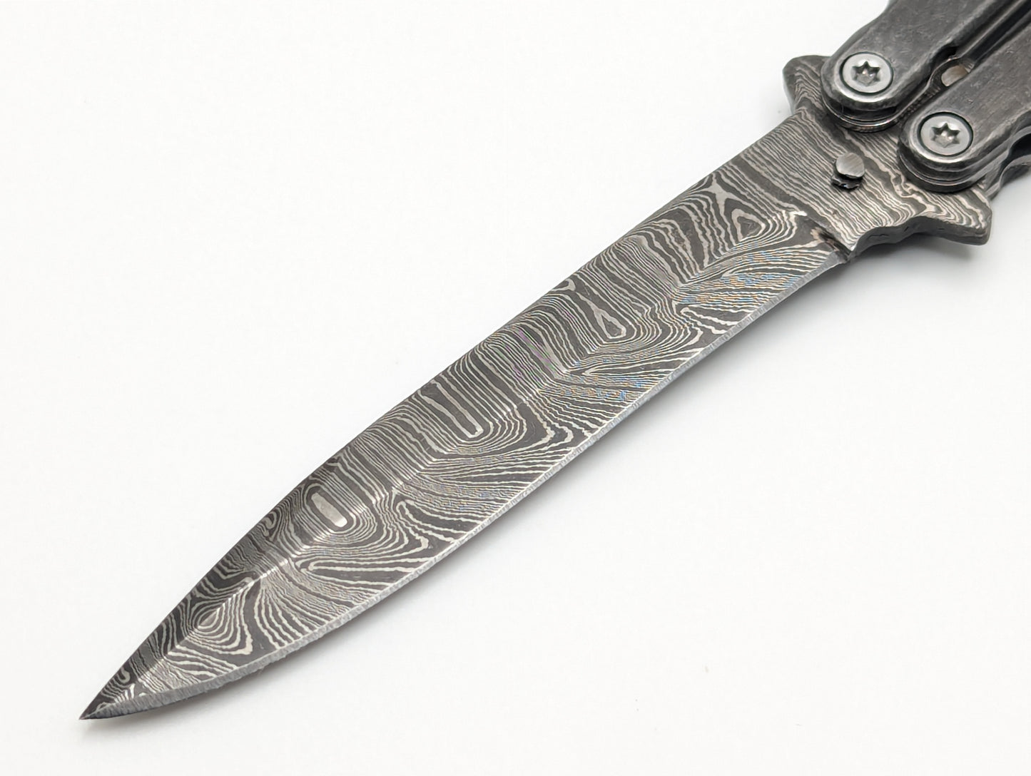 9" Whiplash Drop Point Damascus Balisong Butterfly Knife