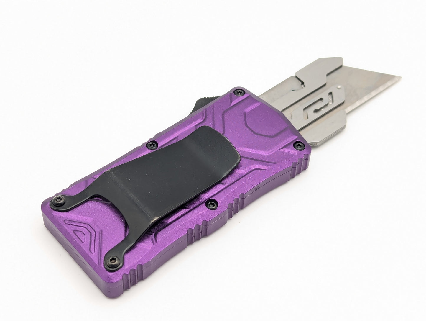 Purple Molded Aluminum D/A Box Cutter OTF Knife