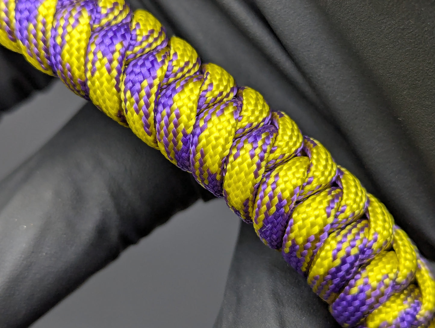 YELLOW & PURPLE 550 PARACORD MONKEY FIST SELF DEFENSE KEYRING