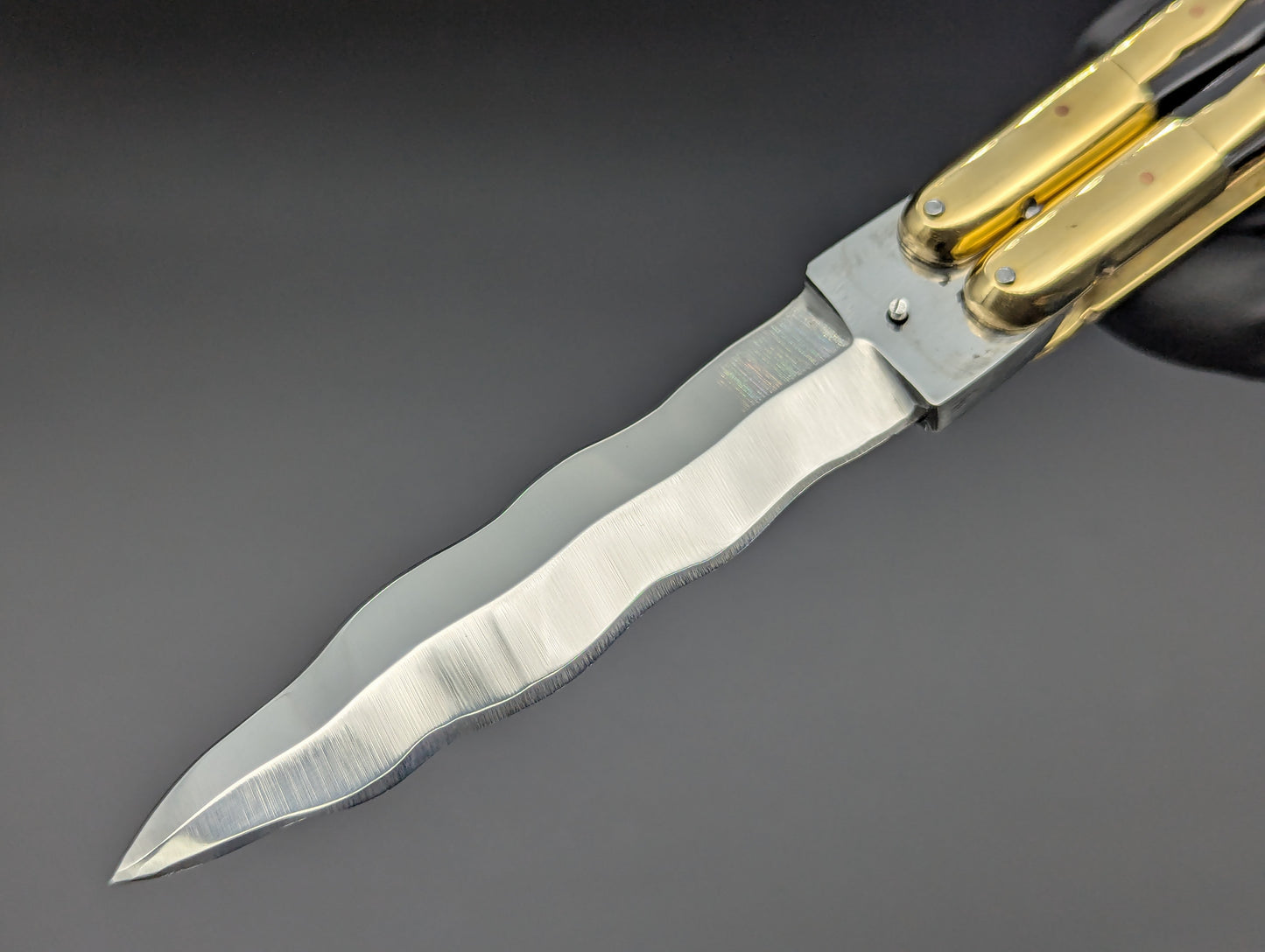 23cm TRADITIONAL PHILIPPINES HANDMADE BALISONG KRIS KALAPKOP BLACK