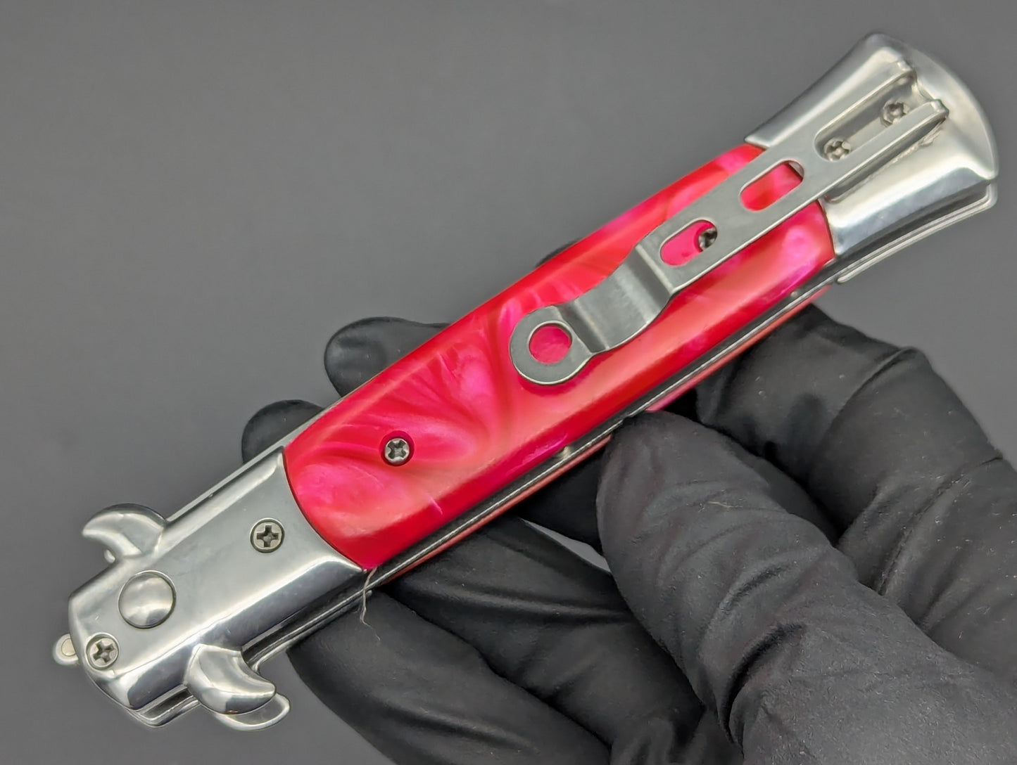 PINK PEARL MILANO DIABLO STILETTO SWITCHBLADE KNIFE