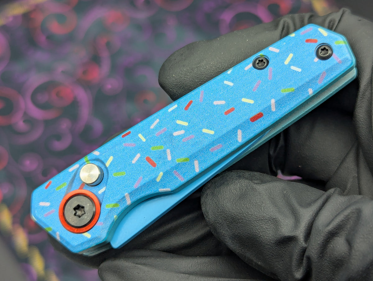 BLUE SPRINKLE DONUT CALI LEGAL SWITCHBLADE KNIFE