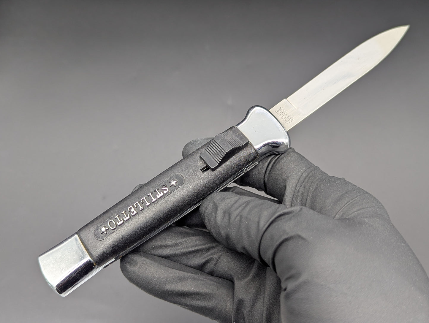 VINTAGE 80"s STILETTO NATO MILITARY D/A OTF KNIVES