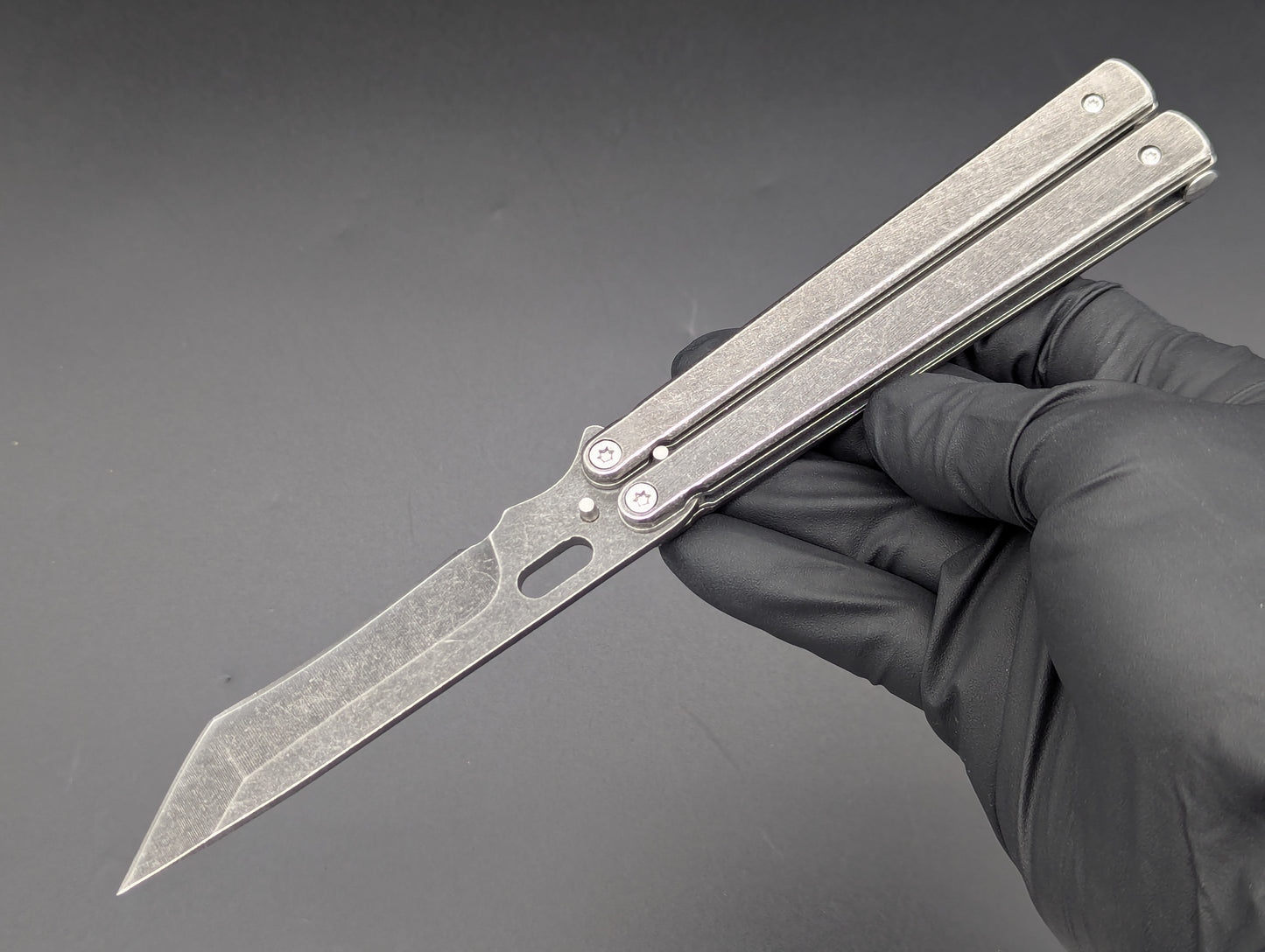 STONEWASHED TANTO WHIPLASH BUTTERFLY KNIFE