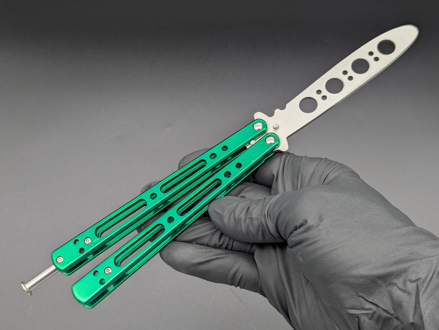 GREEN SKELETONIZED BALISONG TRAINER
