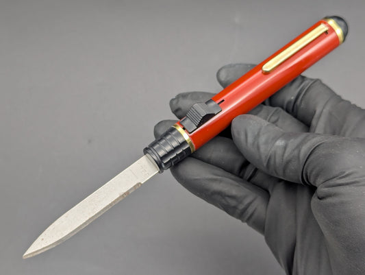 Vintage BELL Brand D/A OTF Gentleman's Pen Red & Gold