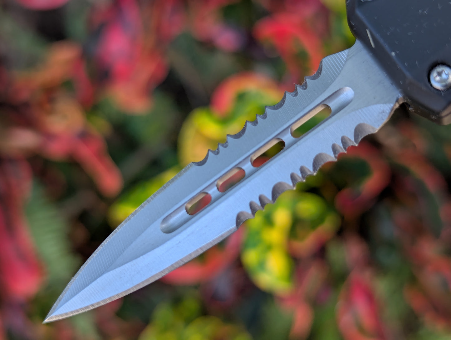 7" Mini Double Edge Serr. D/A OTF Knife