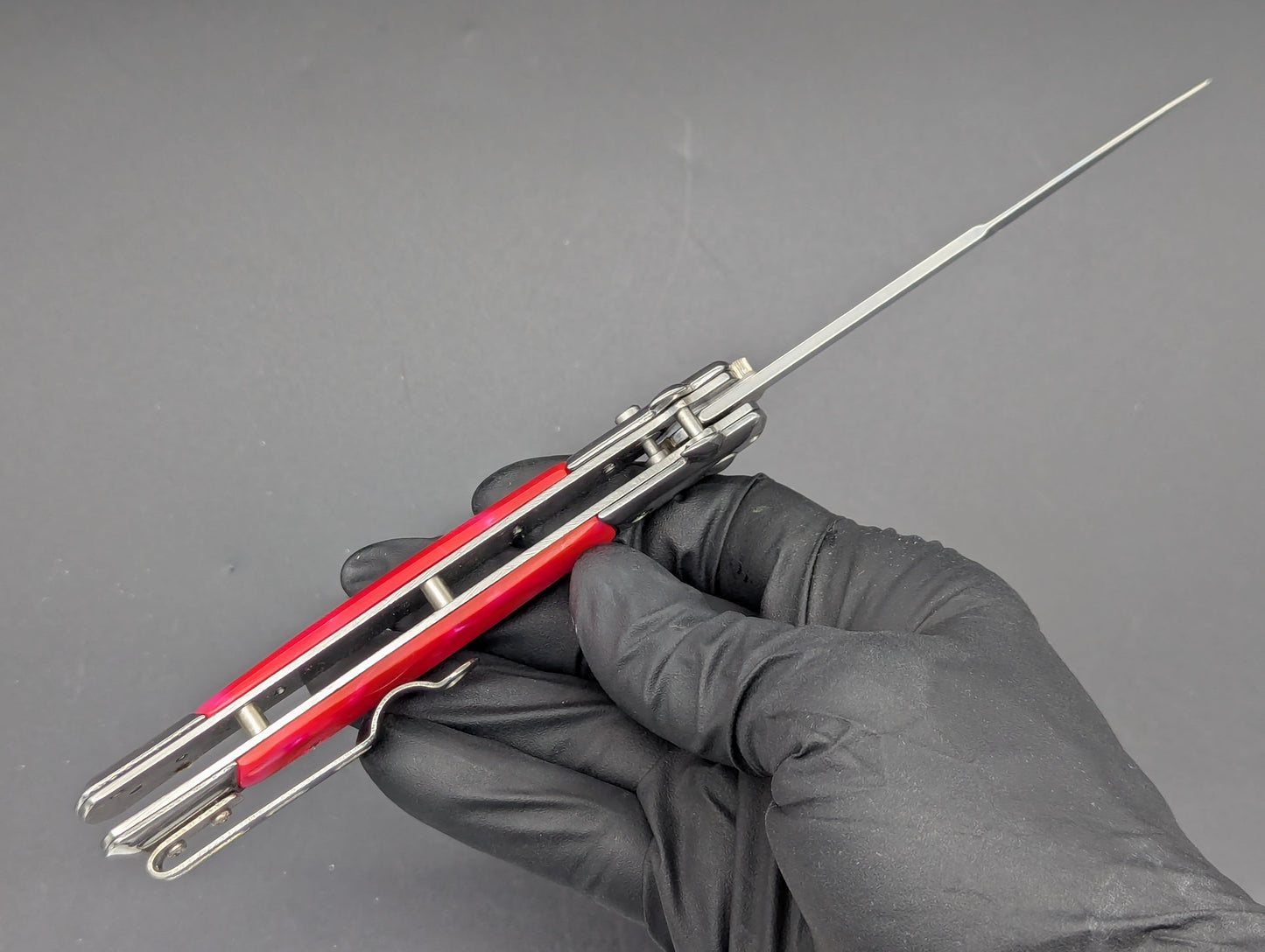 PINK PEARL MILANO DIABLO STILETTO SWITCHBLADE KNIFE