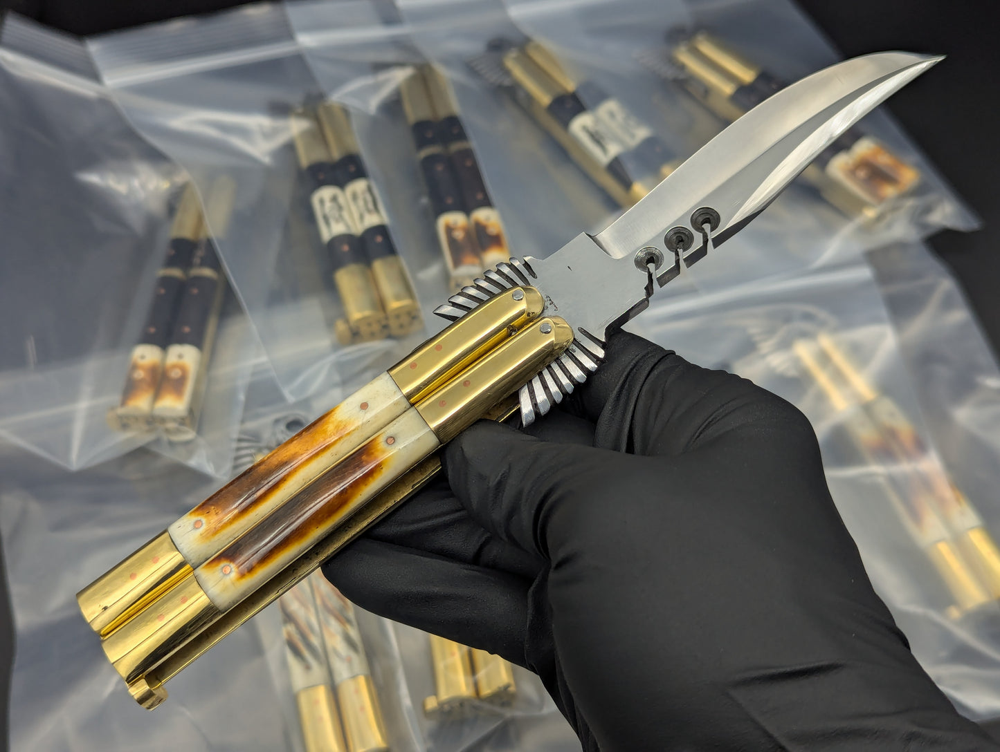 22CM EAGLE TANG FHM BALISONG RAMBO BONE