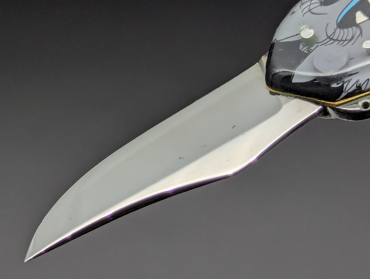 VINTAGE RUSSIAN PRISON MADE KNIFE KITTEN CARTOON