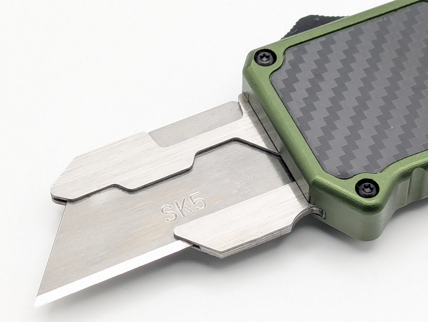 Green Carbon Fiber D/A Box Cutter OTF Knife