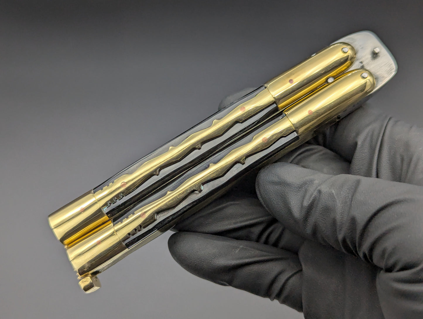 23cm TRADITIONAL PHILIPPINES HANDMADE BALISONG KRIS KALAPKOP BLACK